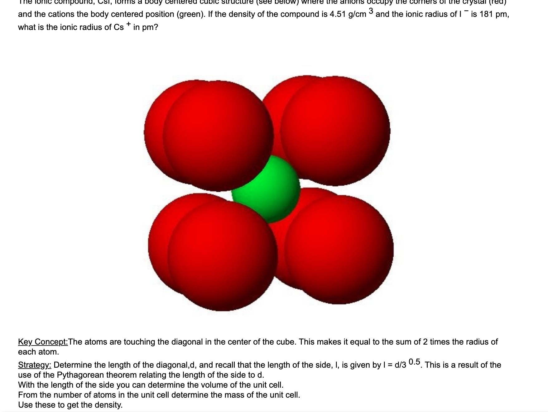 solved-the-ionic-compound-csi-forms-a-body-centered-cubic-chegg