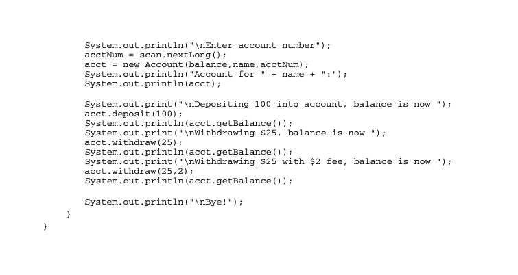 Solved A Flexible Account Class File Account.java contains a | Chegg.com