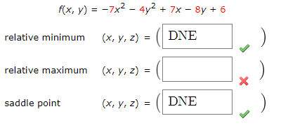 Solved Find all relative extrema and saddle points of the | Chegg.com