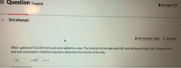 Solved 8 Question (1point) ? Seepage 749 3rd attempt hsee | Chegg.com