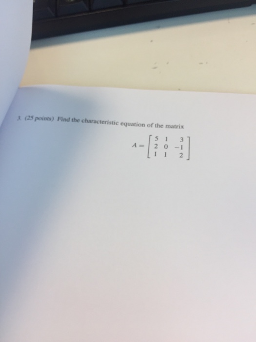 2 2 matrix characteristic equation