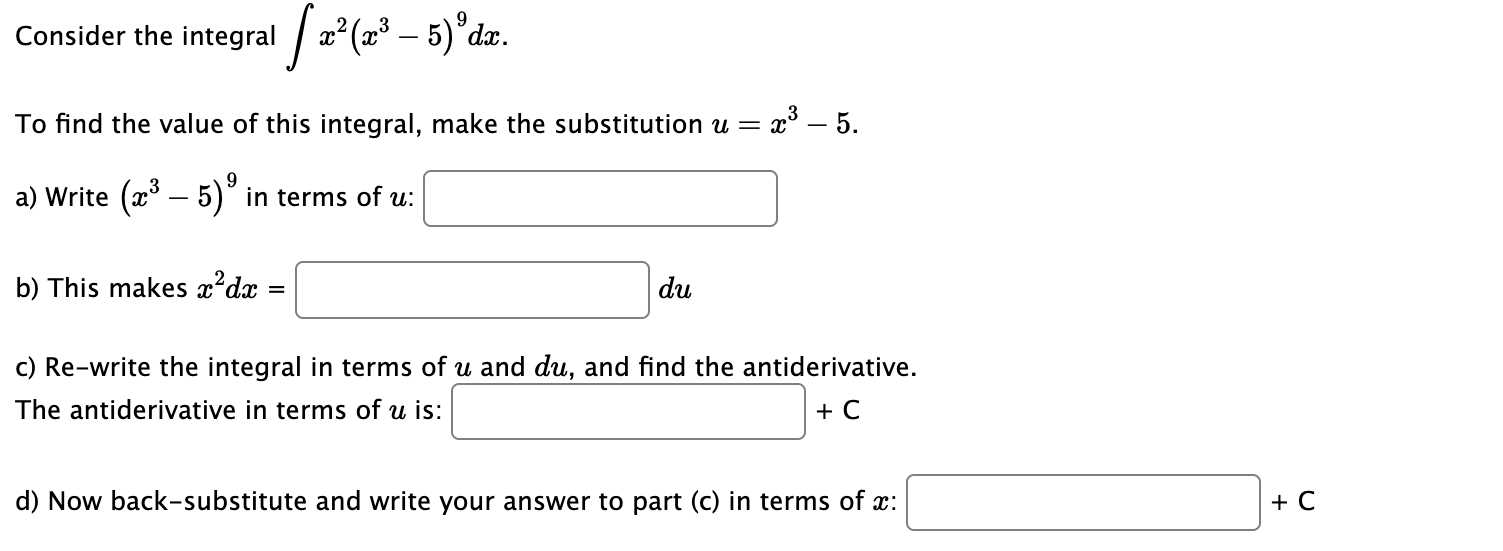 Solved Consider The Indefinite Integral ∫ E−4x 2 5−4e−4xdx