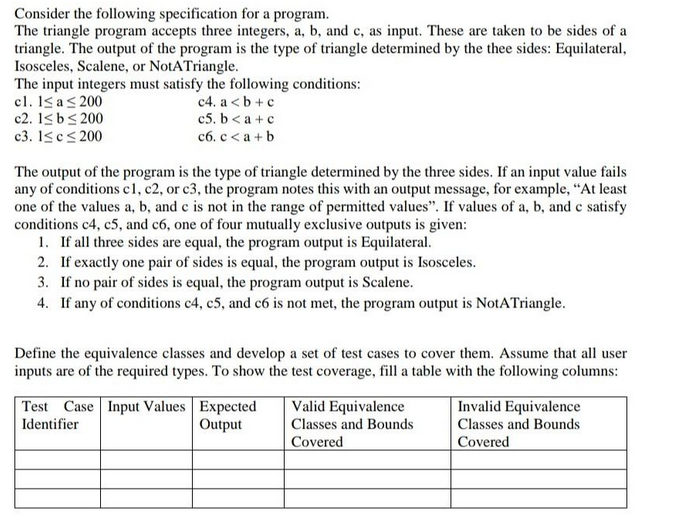 Solved Consider the following specification for a program. | Chegg.com