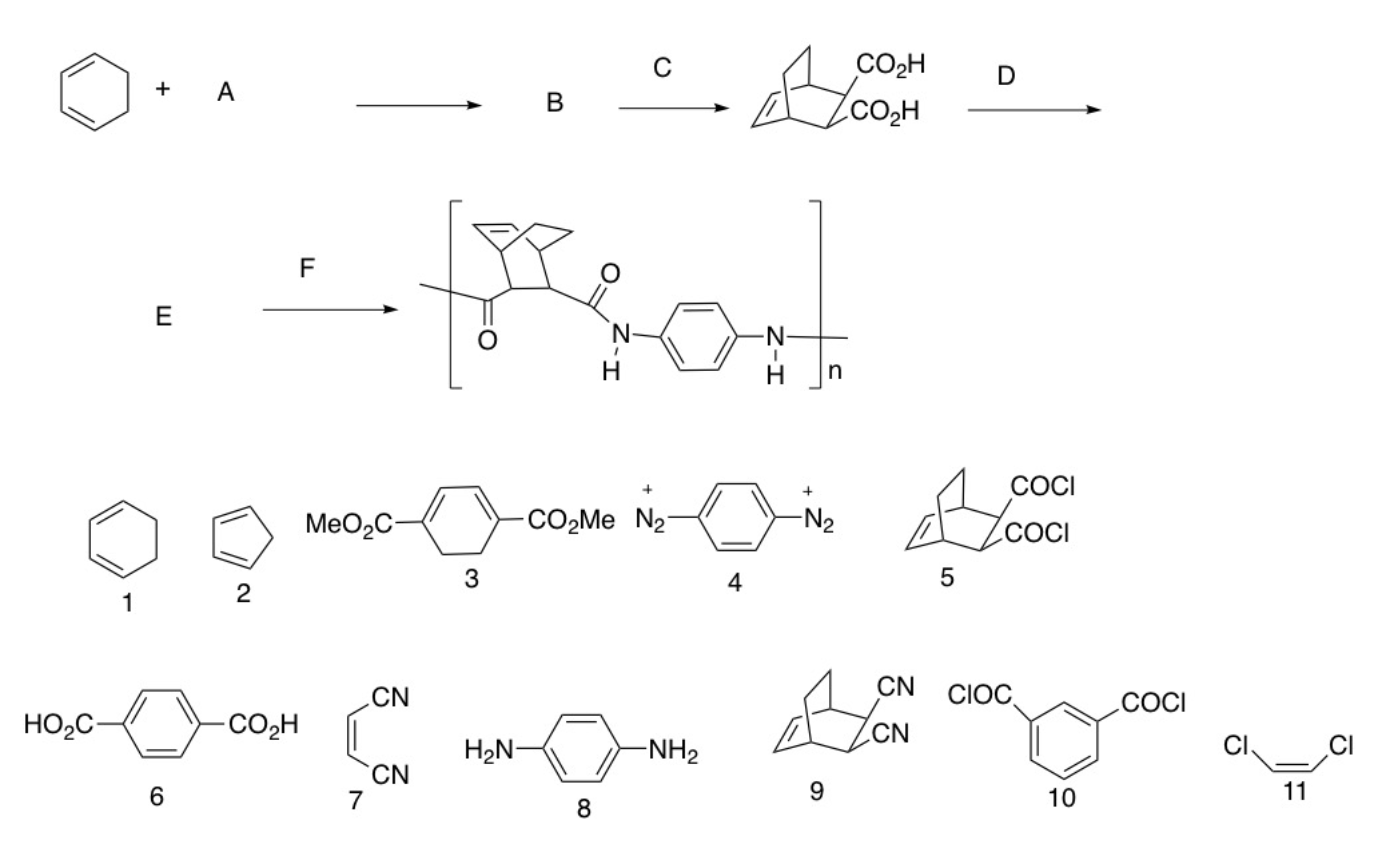 Solved CO2H D + A /Coah В - Bor E n COCI MeO2C -CO2Me N2 -N2 | Chegg.com