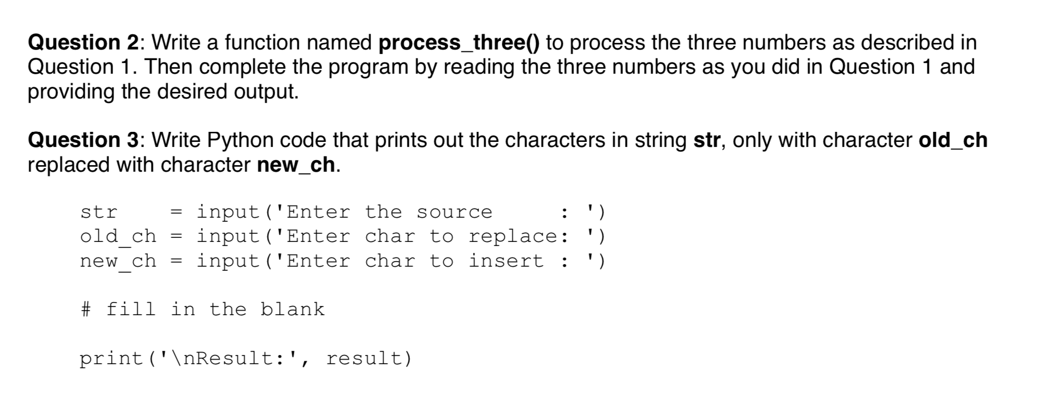 Solved Question 1: Please write a program that does the | Chegg.com