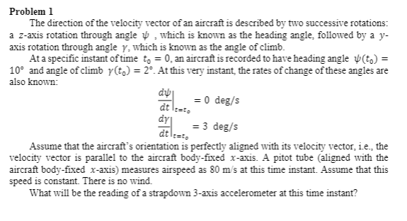 Problem 1 The direction of the velocity vector of an | Chegg.com