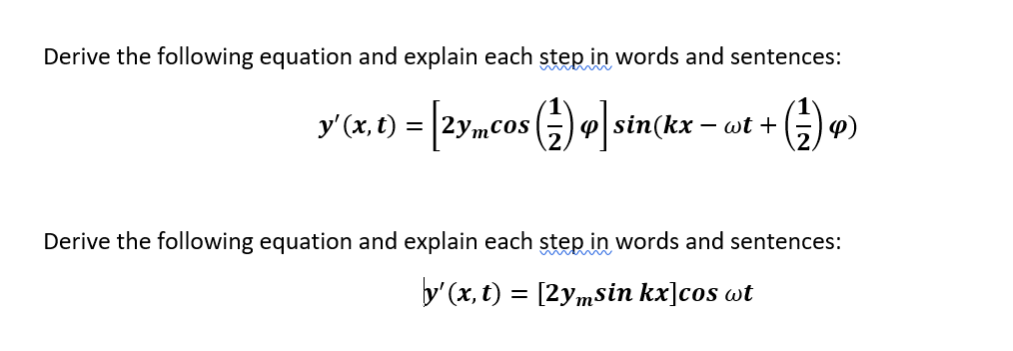 Solved Derive the following equation and explain each step | Chegg.com