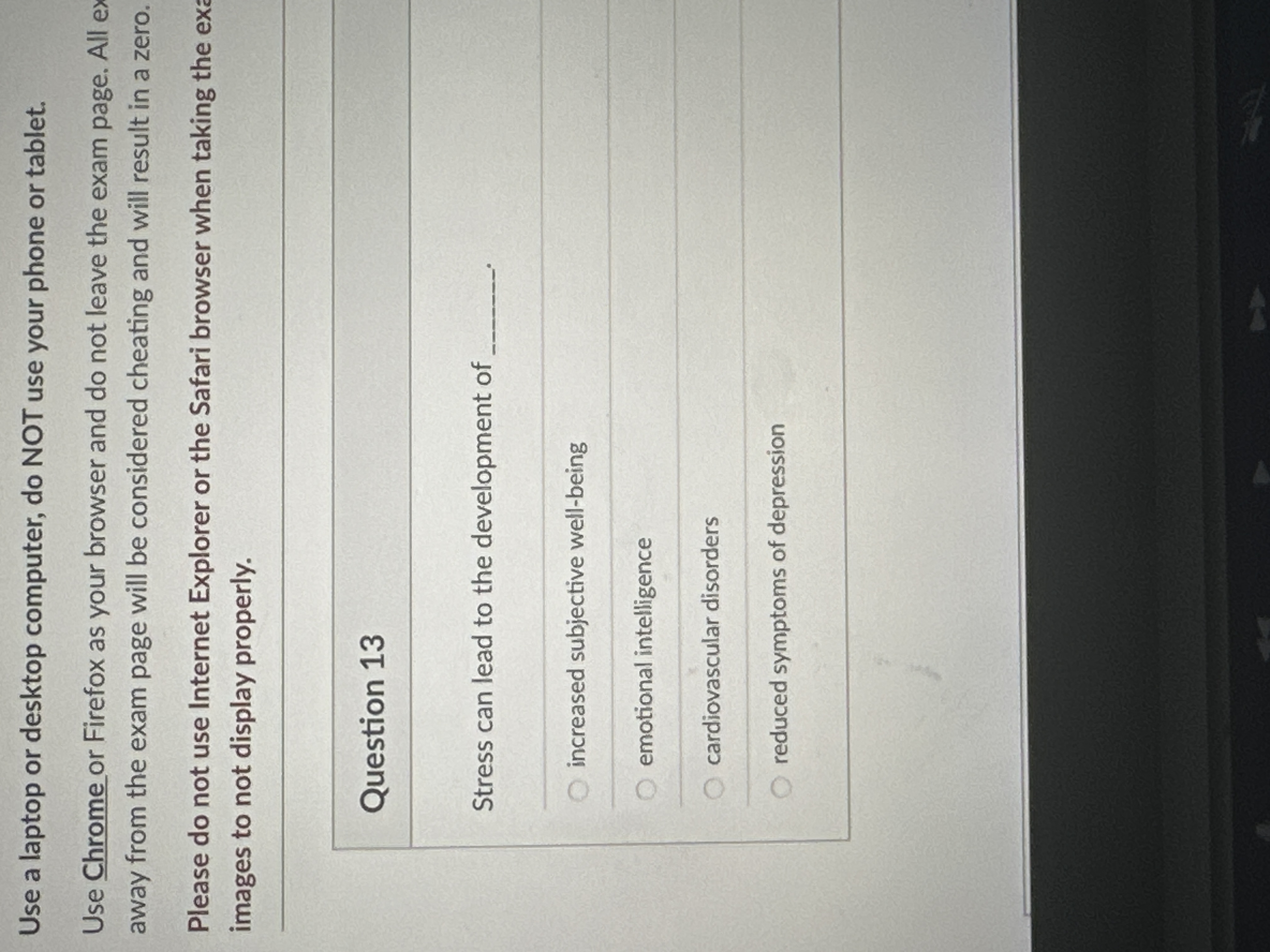 Solved Question 13Stress can lead to the development | Chegg.com