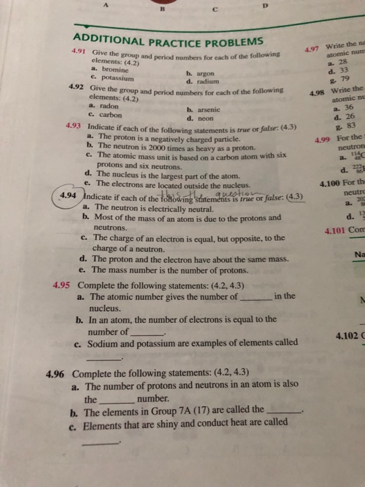 Solved ADDITIONAL PRACTICE PROBLEMS 4.91 Give th e group and | Chegg.com