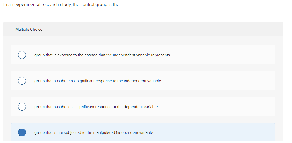 experimental group the independent variable