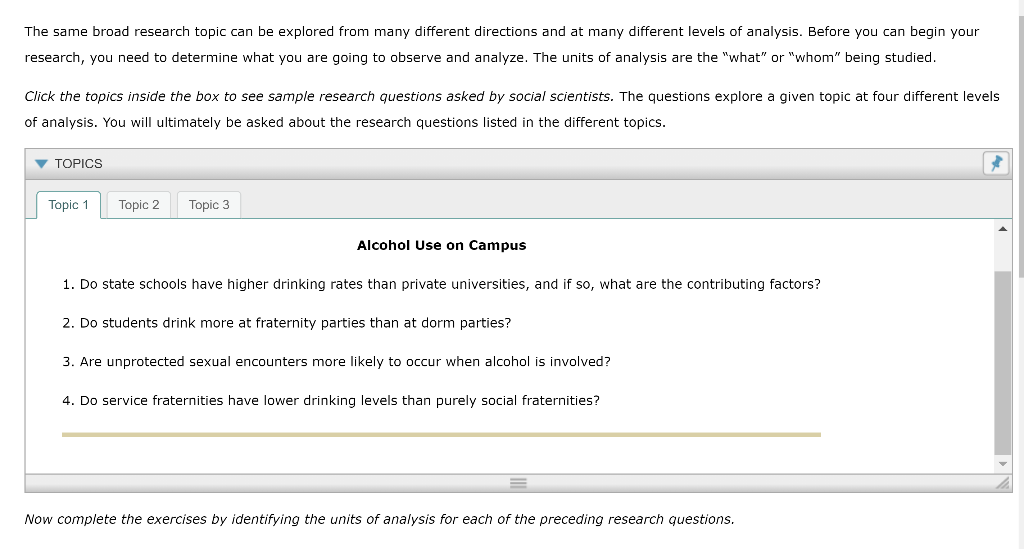 Solved The same broad research topic can be explored from | Chegg.com