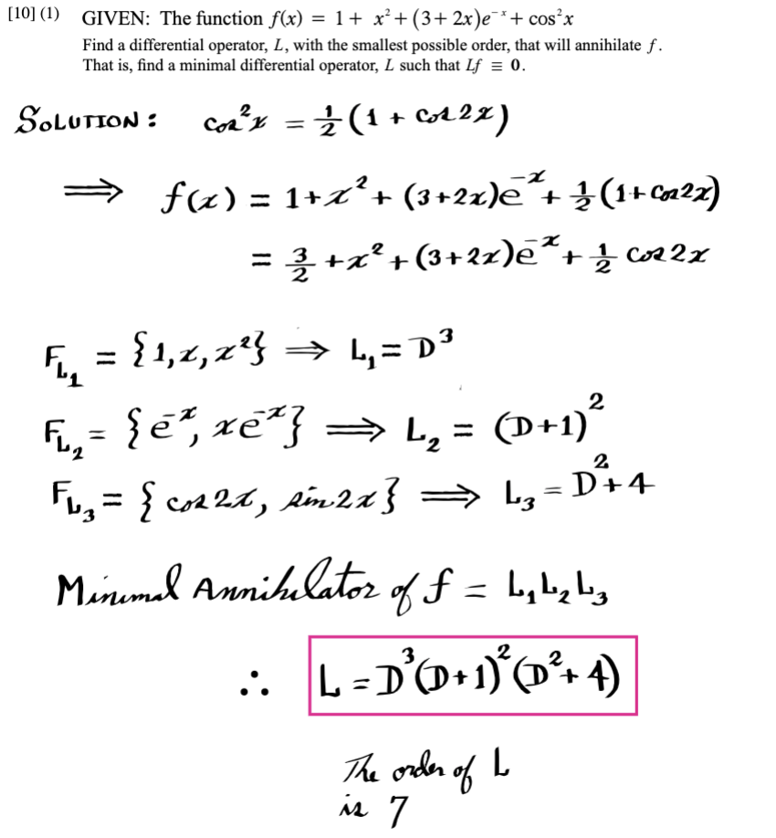 Solved 1 Given The Function Fx1x232xe−xcos2x 8209