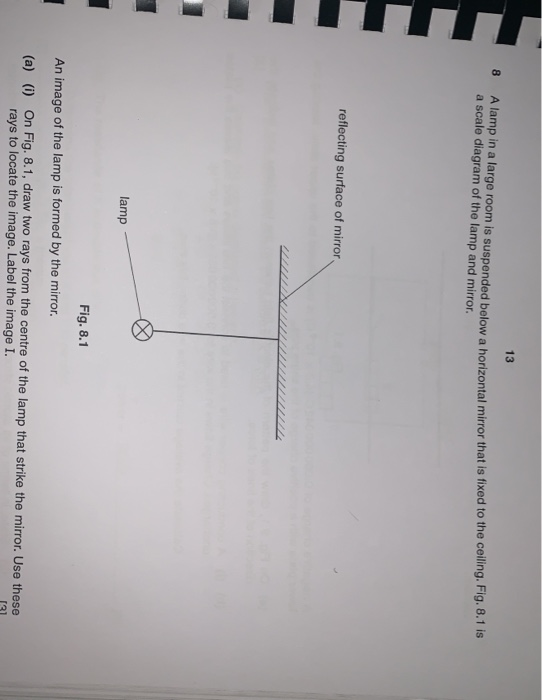 Solved 13 A lamp in a large room is suspended below a