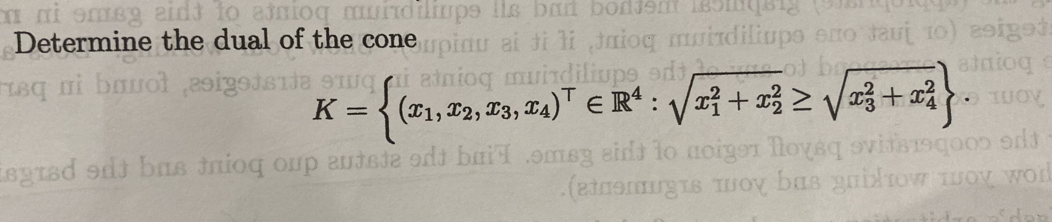 Solved Determine the dual of the cone