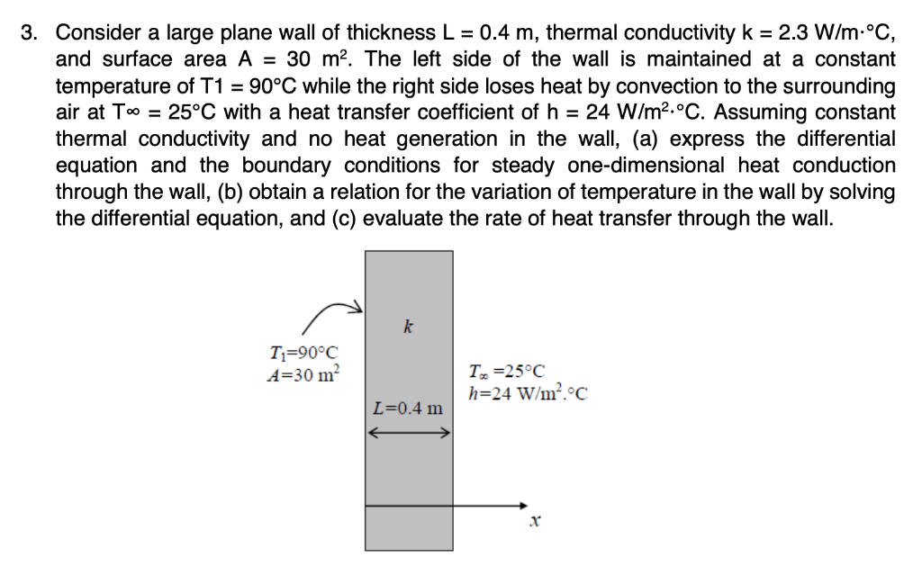 Solved 3. Consider A Large Plane Wall Of Thickness L-0.4 M, 