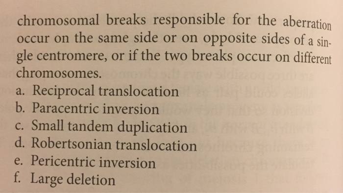 Solved 3. For each of the following types of chromosomal | Chegg.com