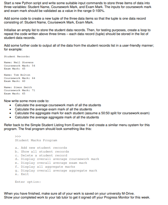 Solved Start a new Python script and write some suitable | Chegg.com