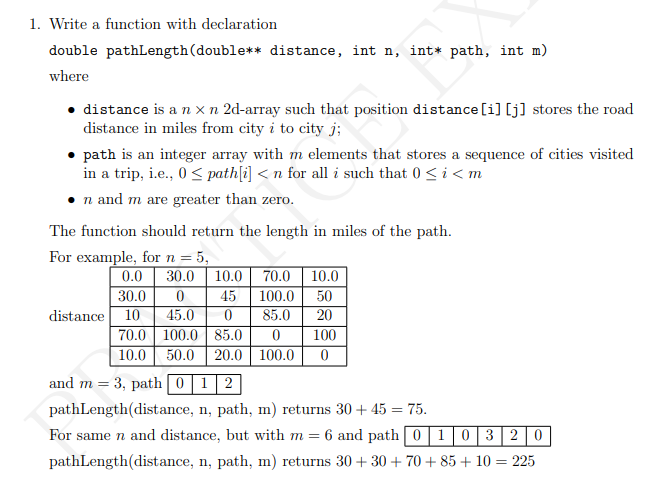 Solved 1. Write a function with declaration double | Chegg.com