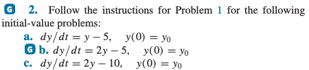 Solved N 1. Solve each of the following initial value | Chegg.com
