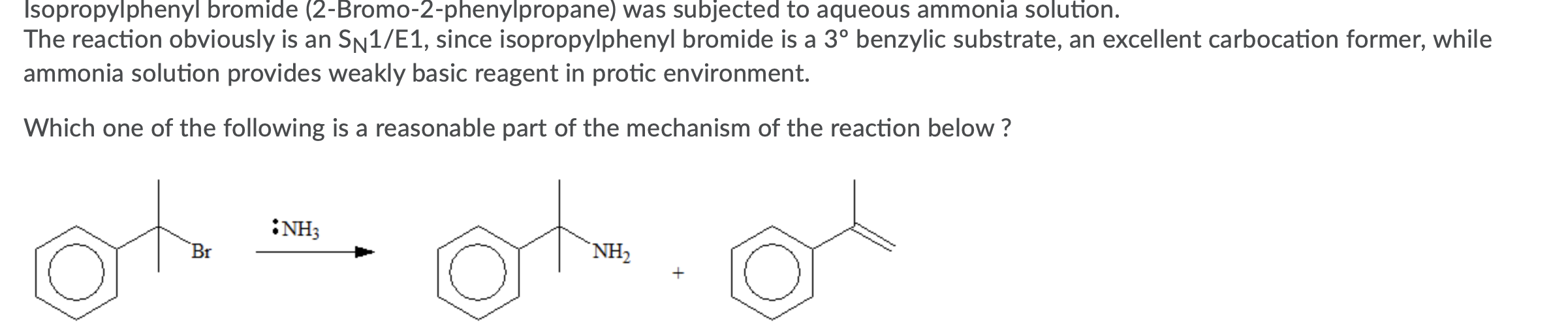 Solved Isopropylphenyl Bromide (2-bromo-2-phenylpropane) Was 