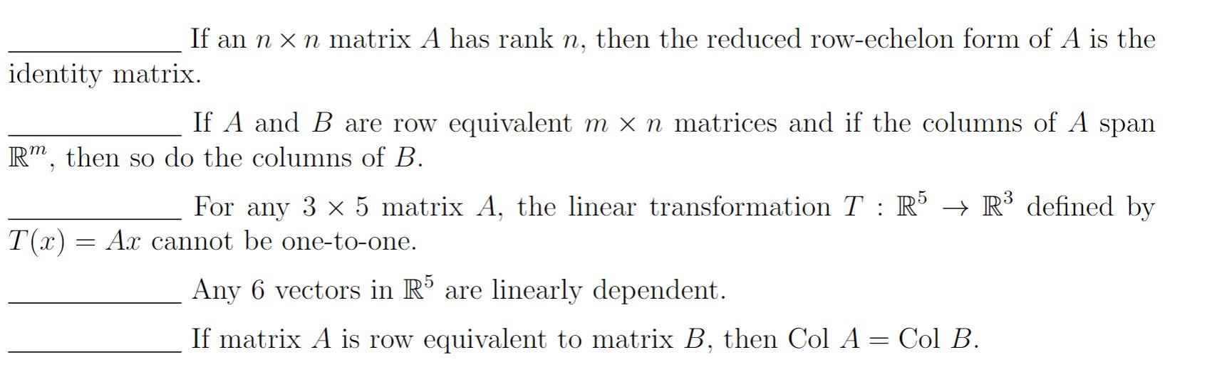 Solved If An N×n Matrix A Has Rank N, Then The Reduced | Chegg.com