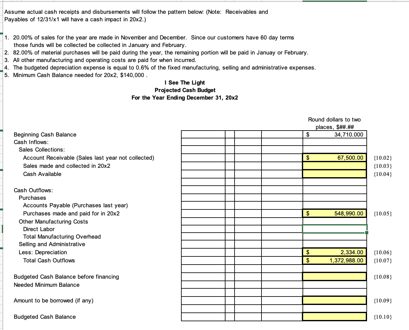 Solved Complete The Following Budgets 1 Production Budget | Chegg.com