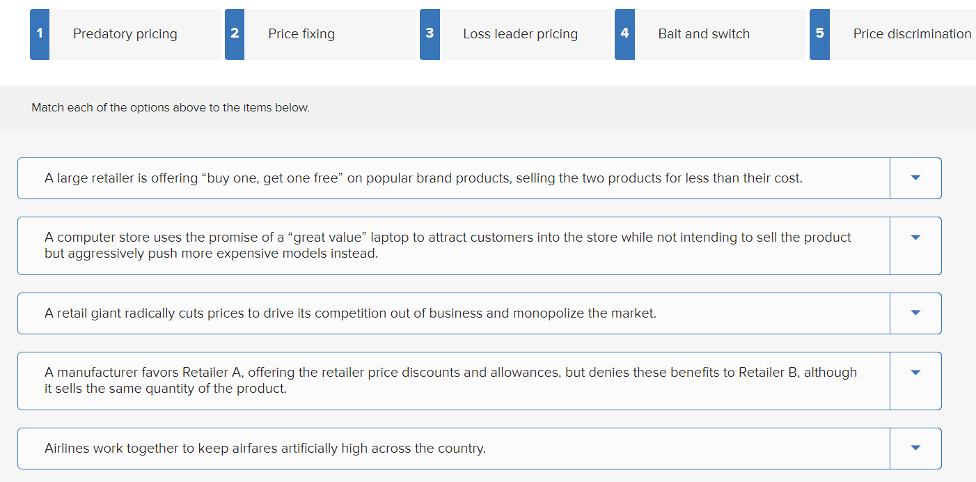 Solved Match each of the options above to the items below. A | Chegg.com