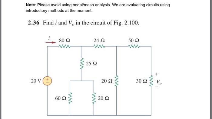 Solved Find i and V_o in the circuit of Fig. 2.100. | Chegg.com