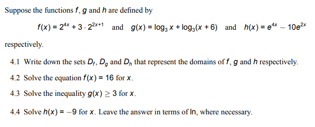 Solved Suppose The Functions F G And H Are Defined By F X