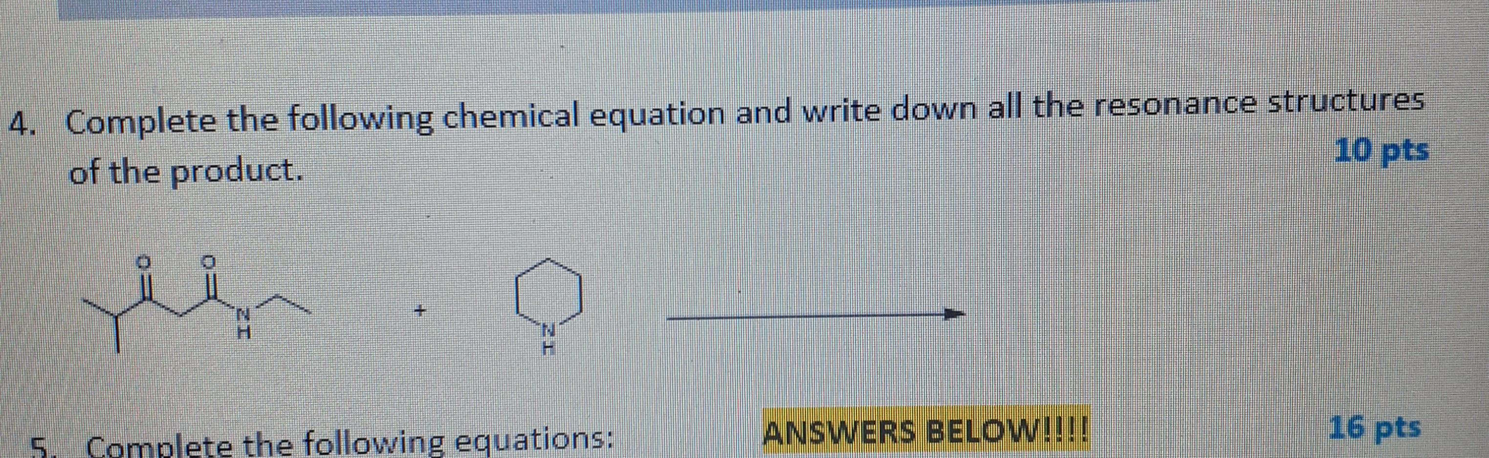 Solved 4. Complete The Following Chemical Equation And Write | Chegg.com