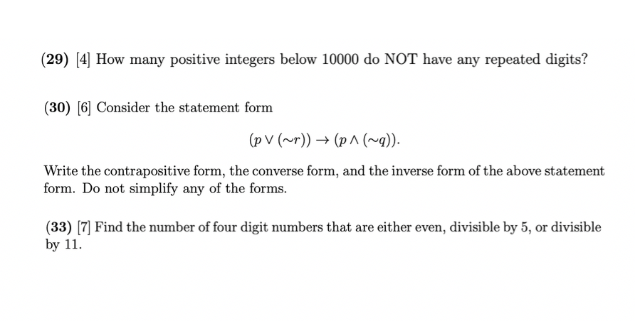 Solved (29) [4] How many positive integers below 10000 do | Chegg.com