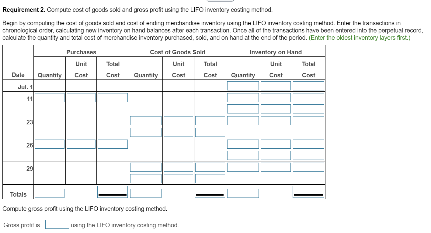 Solved Х More Info Jul. 1 Beginning merchandise inventory | Chegg.com