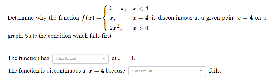 Solved Determine why the function | Chegg.com