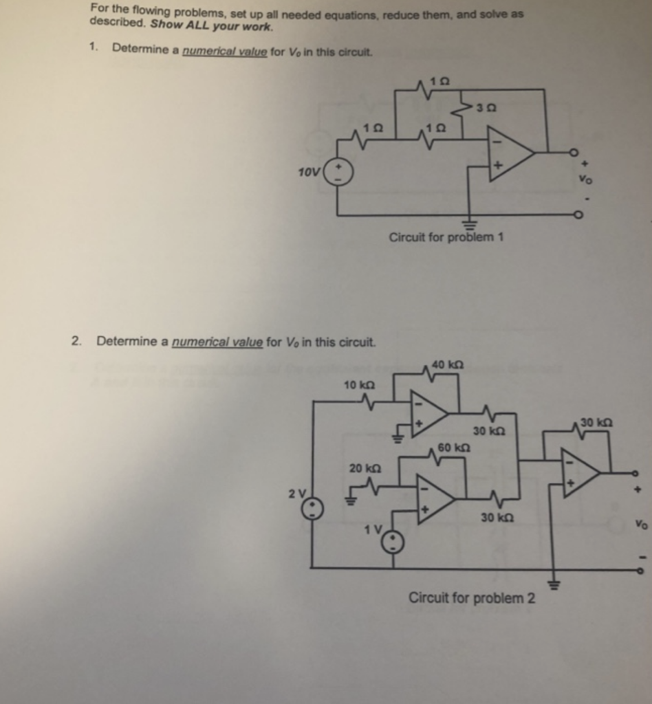 Solved For the flowing problems, set up all needed | Chegg.com