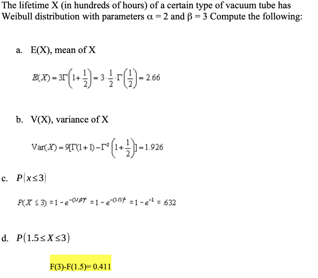 Solved The Lifetime X In Hundreds Of Hours Of A Certain Chegg Com