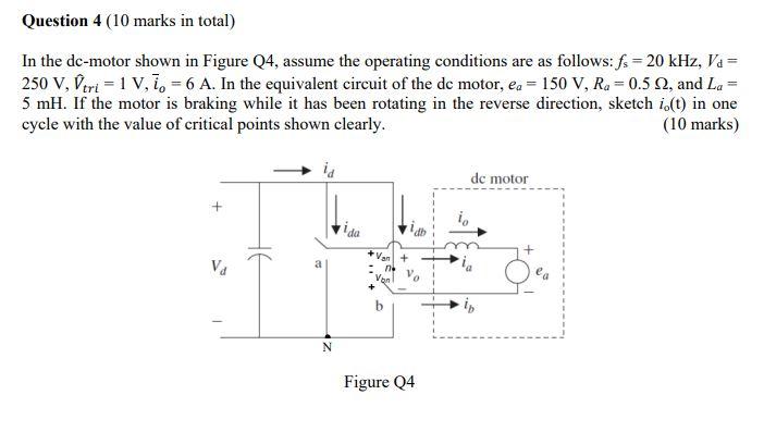 Solved Question 4 (10 Marks In Total) In The Dc-motor Shown | Chegg.com