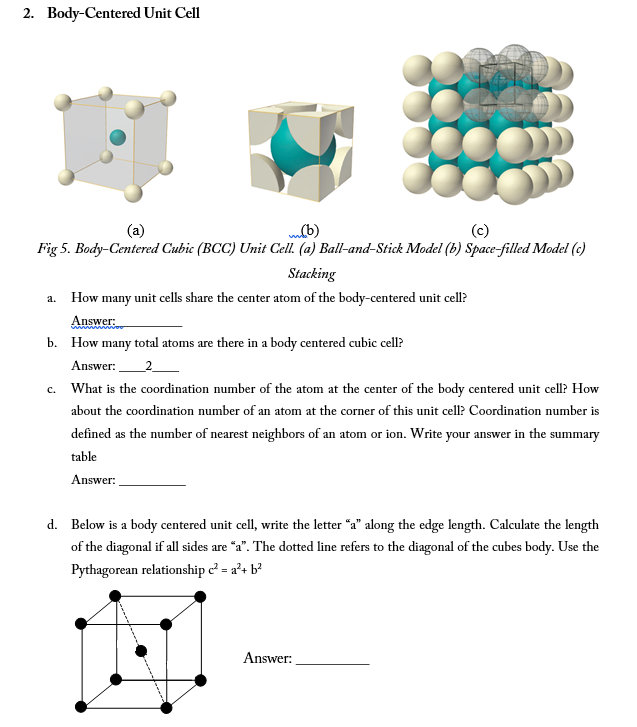 body centered cubic coordination number
