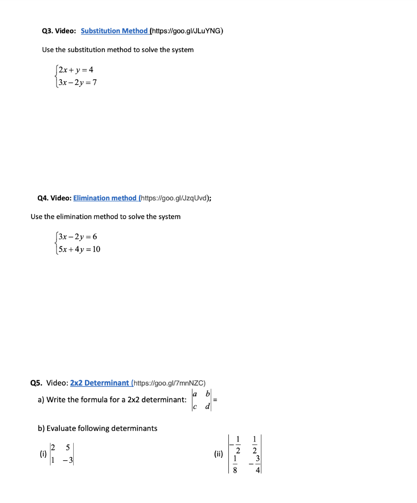 Solved Q3 Video Substitution Method Chegg Com
