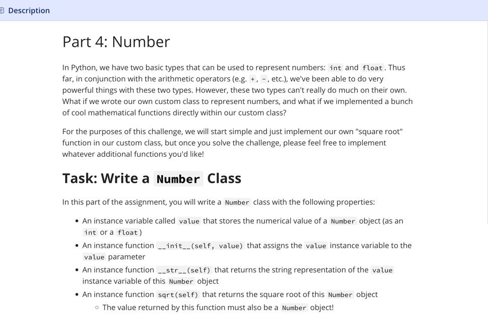 Solved 3 Description Part 4: Number In Python, we have two | Chegg.com