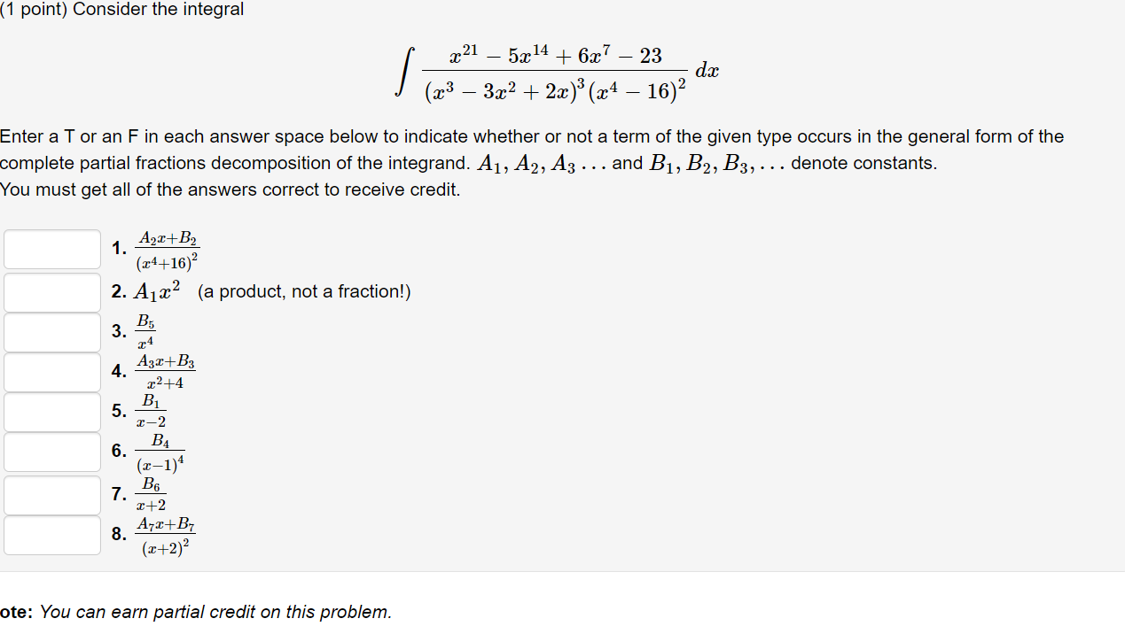 Solved (1 point) Consider the integral | Chegg.com