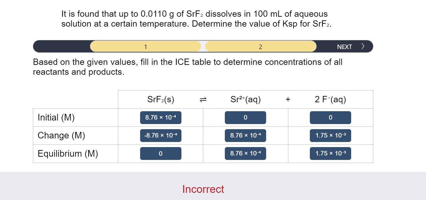 Solved It is found that up to 0.0110 g of SrF2 dissolves in | Chegg.com