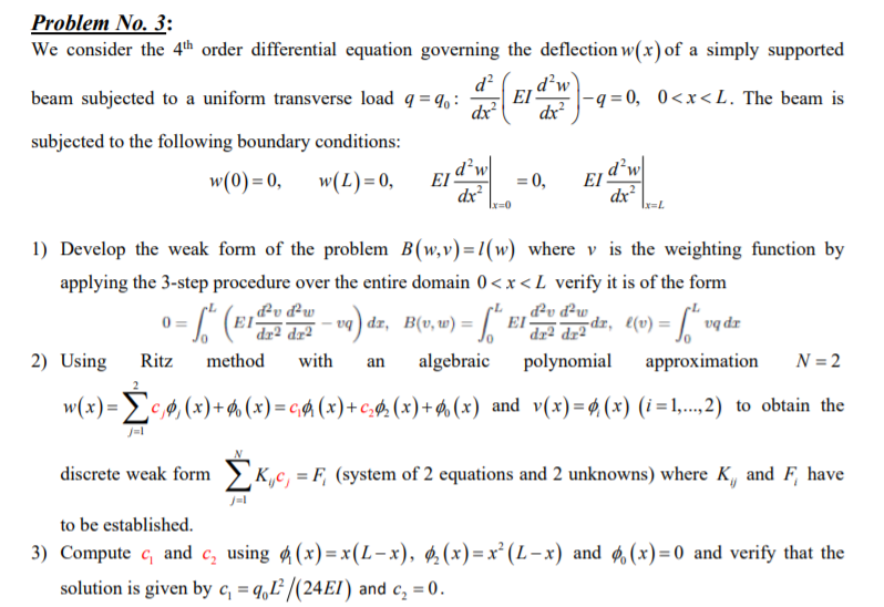 Problem No 3 We Consider The 4th Order Different Chegg Com