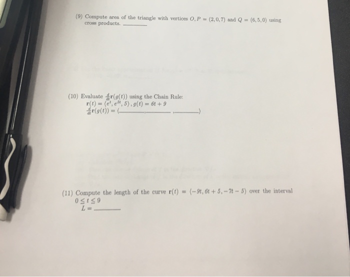 Solved Compute urea of the triangle with vertices O, P = (2, | Chegg.com