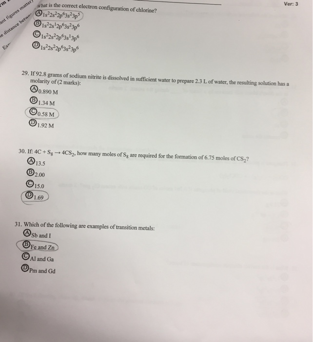 Electron Configuration For Chlorine