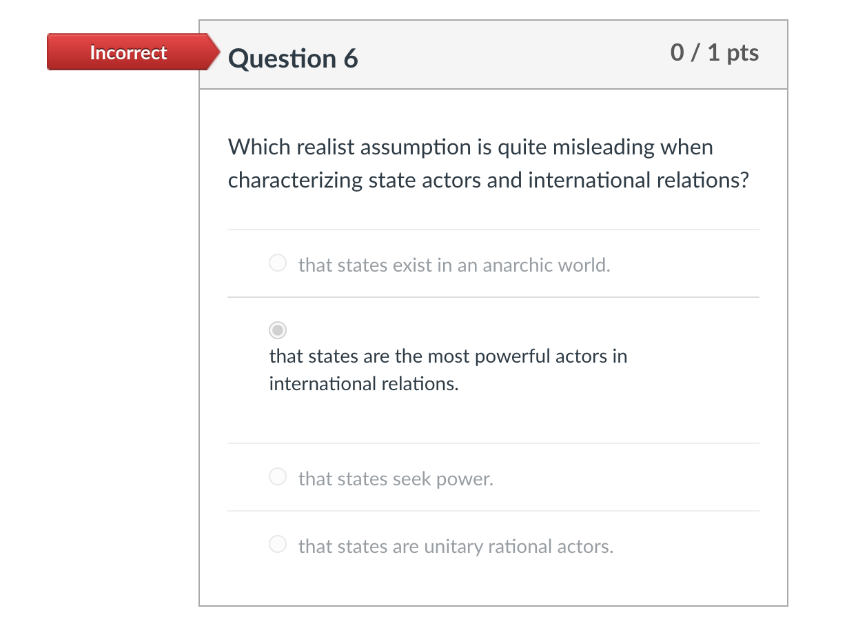 Solved Incorrect Question 3 0 / 1 pts Which of the following | Chegg.com