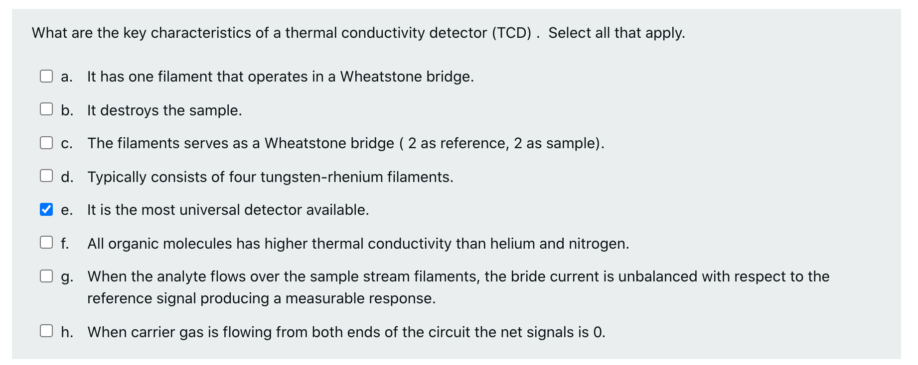 Thermal conductivity detector (TCD)