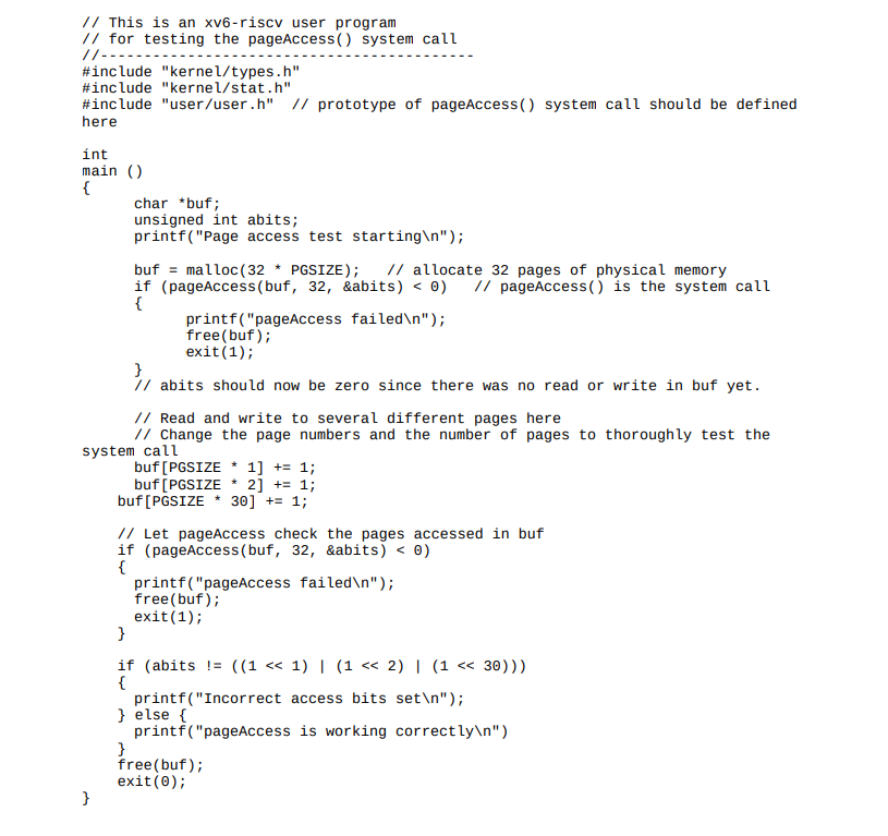 Solved 2. You will want to define PTE_A in riscv.h to | Chegg.com