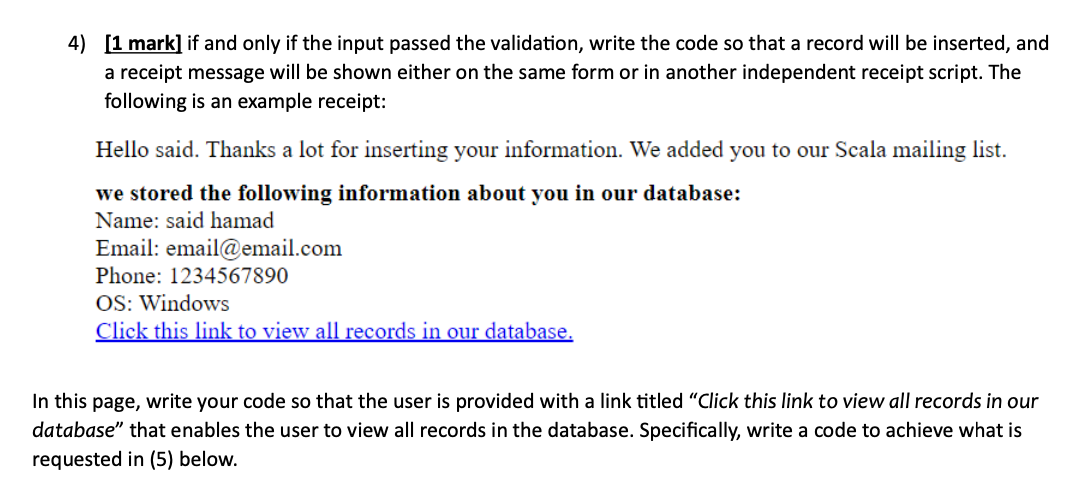 Solved 4) [1 mark] if and only if the input passed the | Chegg.com