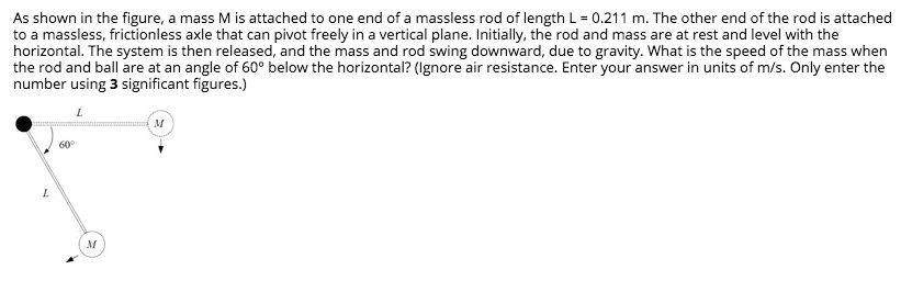 Solved As shown in the figure, a mass M is attached to one | Chegg.com
