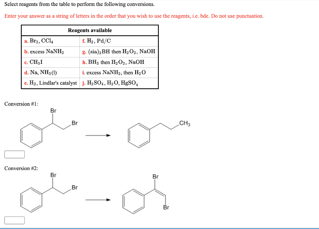 Solved Select Reagents From The Table To Perform The | Chegg.com